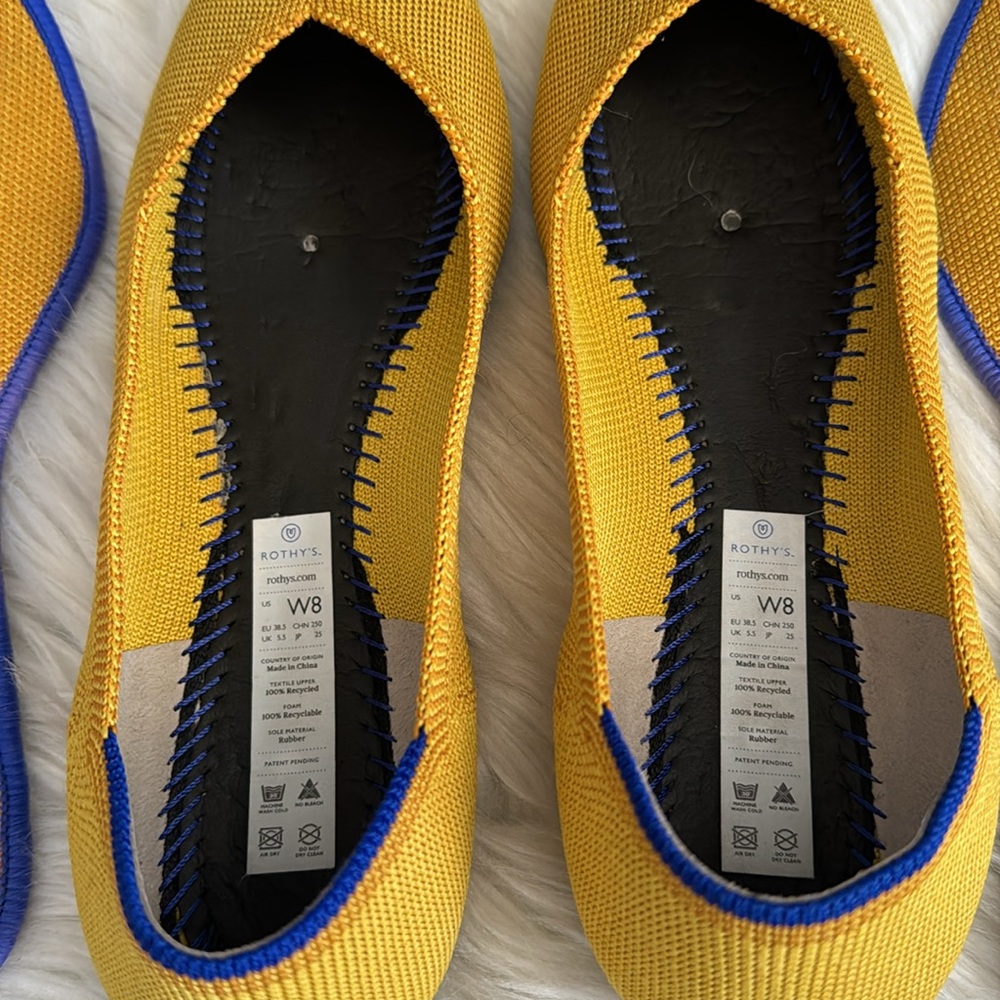 Rothy's "Retired" The Point Flat Marigold Color Size 8 - Picture 9 of 12